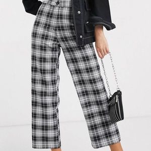 ASOS plaid pants in mono check print